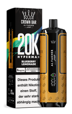 👑 Al Fakher Crown Bar Hypermax 20k – Dein Vape-Erlebnis der Extraklasse!